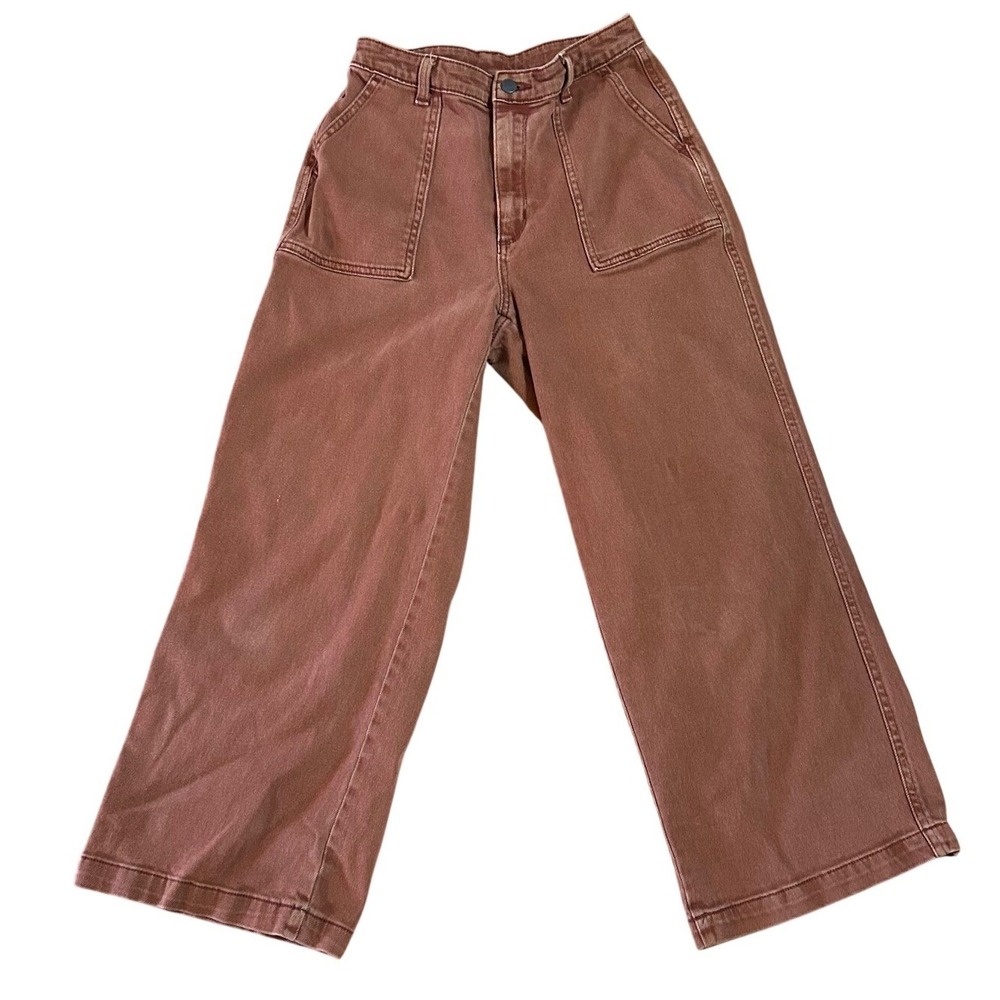Universal Thread Womens Wide Leg High Rise Utility Pants Terracotta Brown 4/27R